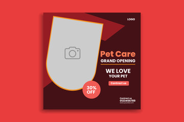 Pet Social Media post, pet banner design