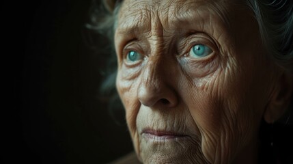 An elderly Caucasian woman her face displaying both regret and resilience as she reflects on her past actions and the discrimination she has witnessed.