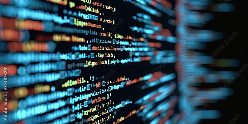 Poster computer software programming. for artificial intelligence (ai), technology product concept, big dat