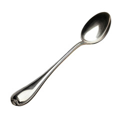 Silver spoon, isolated PNG object