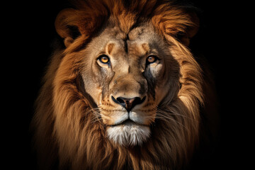 Naklejka premium Lion king isolated on black