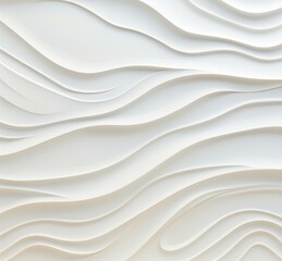 White 3d rendering of a wavy wall. Generative AI.