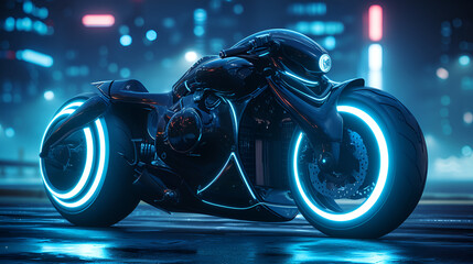 Futuristic Generic 3D motorcycle concept, generative ai
