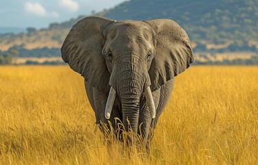 Fototapeta premium A Masai savanah elephant