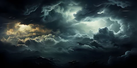 Zelfklevend Fotobehang Sky with stormy clouds © arte ador