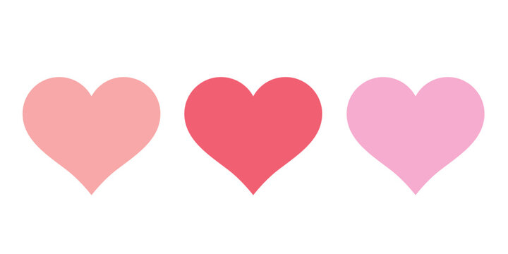 Set multicolored pastel hearts. Valentine Day greeting card design elements.