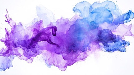 Purple blue background watercolor. Purple blue splash watercolor. Water color backdrop. Purple blue background watercolor. Colorful Abstract Purple blue splash watercolor on white, generative ai