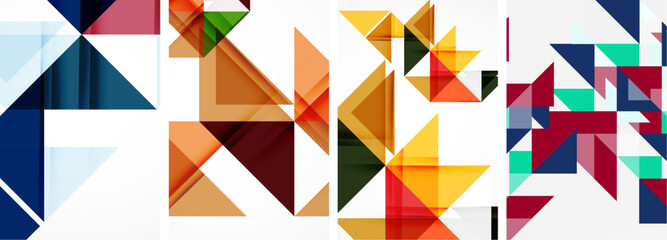 Triangle poster set for wallpaper, business card, cover, poster, banner, brochure, header, website