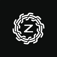 elegant and premium initial letter Z symmetrical technology floral logo