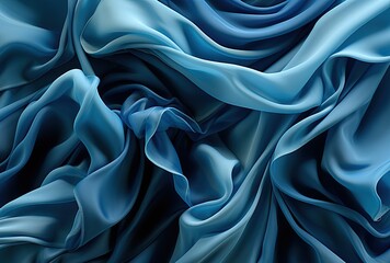 Smooth elegant blue silk can use as background. Created with Ai