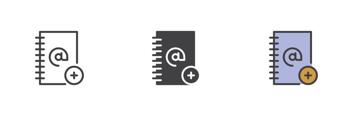 Address book add different style icon set