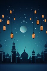 Mystical Night Scene with Ornate Building and Starry Sky, Generative AI