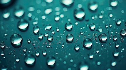 Macro Dew Drops on Green, Closeup Rain Wallpaper, Color Water Droplets Backdrop, Wet Texture Background, Liquid Beads
