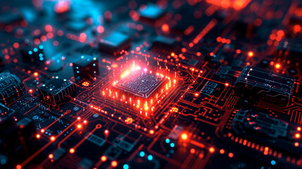 Depicting quantum computing. close-up illustration of a quantum computer. 22nd century technologies. Generative AI