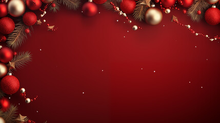 Christmas background with copy space area and christmas ornaments. Realistic background, suitable for Christmas events.