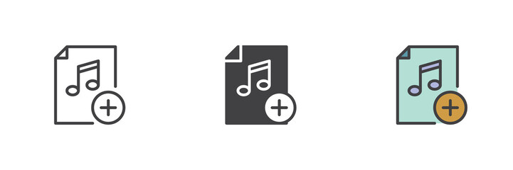 Add music file different style icon set