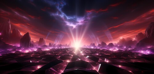 Vivid beams of light crisscrossing in a lively dance against a radiant pink surface, creating an exhilarating and visually dynamic spectacle in HD - obrazy, fototapety, plakaty
