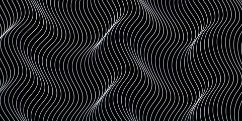 Abstract creative gray gradient colors in Dark background. Dynamic Wave lines with digital wireframe wave. curve flowing design. Concept of technology, digital, communication, science.	