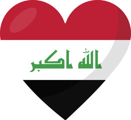 Iraq flag heart 3D style.