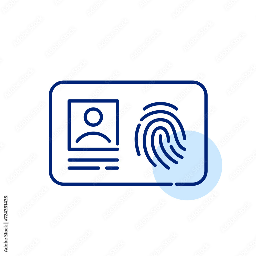 Poster identity card with fingerprint signifying the role of biometric data in personal identification. pix
