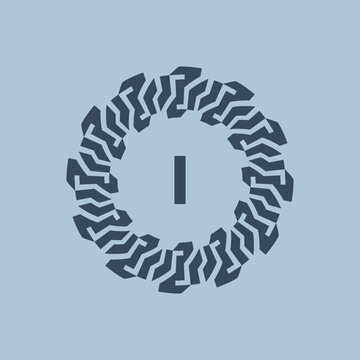  Modern and savvy circle emblem initials letter I logo.