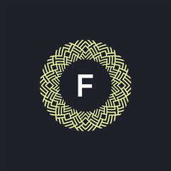 Obraz premium logo initials letter F. Logo emblem circle elegant and organic. 