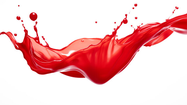 Tomato ketchup sauce splashes or red liquid tomato juice, vector realistic isolated 3d.. AI Generated