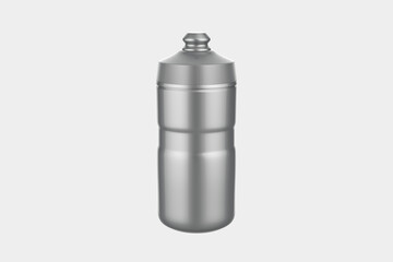 Metallic Sport Bottle Mockup Isolated On White Background. 3d illustration