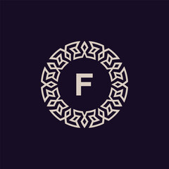 Fototapeta premium logo initials letter F. elegant and modern circle emblem.