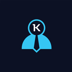 human resource employee seeker job initial letter K logo 