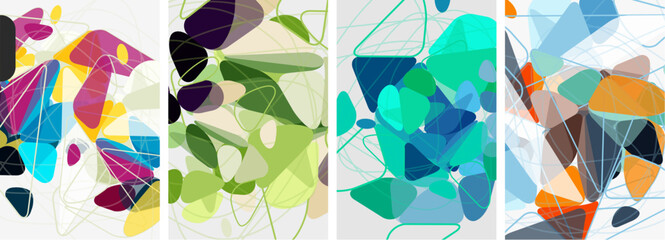 Set of triangle poster backgrounds. Vector illustration For Wallpaper, Banner, Background, Card, Book Illustration, landing page