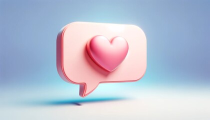 a speech bubble with a heart in the center 