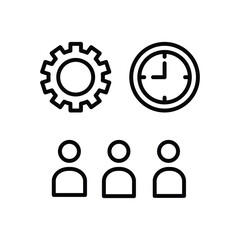 management icon with white background vector stock illustration