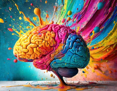 Brain made out of Paint