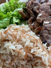 Rice with vegetables and beef