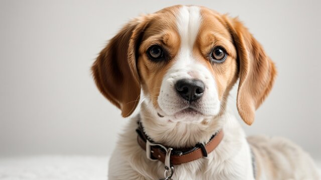 Rostro de cachorro beagle mirando al frente 