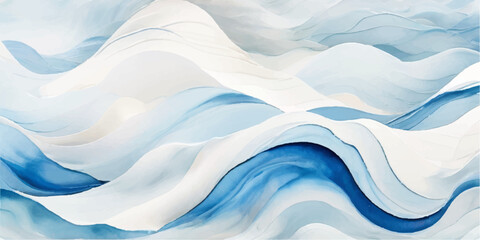 Fototapeta premium abstract soft blue and white abstract water color ocean wave texture background. Banner Graphic Resource as background for ocean wave and water wave abstract graphics.