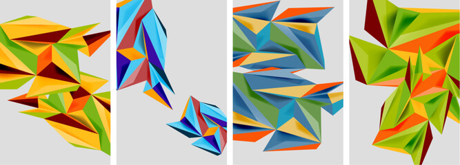 Triangle low poly mosaic posters. Vector illustration For Wallpaper, Banner, Background, Card, Book Illustration, landing page