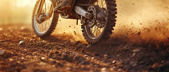 Plexiglas foto achterwand Close-up of motocross wheel © Gefer