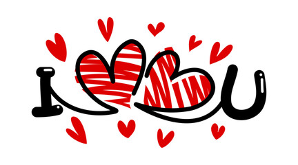 Love vector illustration Valentine decoration on a white background	
