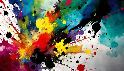Chromatic Chaos: Abstract Dance of Paint Stains and Splashes"