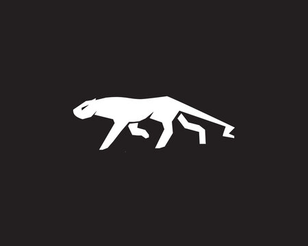 Panther silhouette logo, wild animal vector design