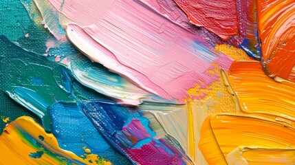 Highly-textured colorful abstract painting background. Brush stroke. Natural texture of oil paint.