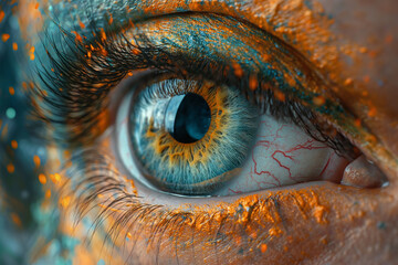 Closeup shot of an eye, the iris is visible