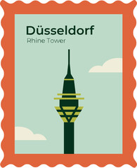 Rhine Tower Postage Stamp