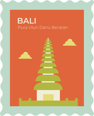 Pura Ulun Danu Beratan Postage Stamp