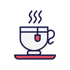 tea cup icon with white background vector stock illustration