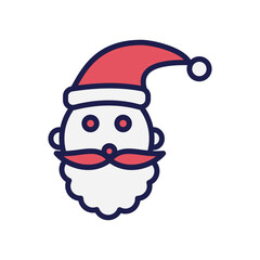 santa claus icon with white background vector stock illustration