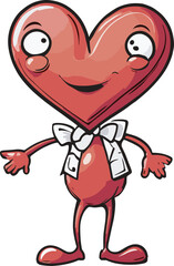 Cute and Smiley Vector Icon of Love Cartoon for Valentine Day