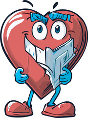 Cute and Smiley Vector Icon of Love Cartoon for Valentine Day